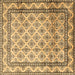 Square Machine Washable Persian Brown Traditional Rug, wshtr1253brn