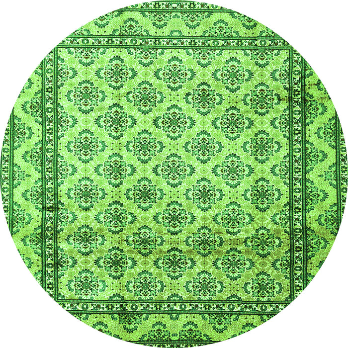 Square Persian Green Traditional Rug, tr1253grn