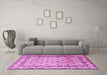 Machine Washable Persian Pink Traditional Rug in a Living Room, wshtr1253pnk