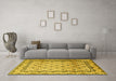 Machine Washable Persian Yellow Traditional Rug in a Living Room, wshtr1253yw