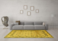 Machine Washable Persian Yellow Traditional Rug, wshtr1253yw