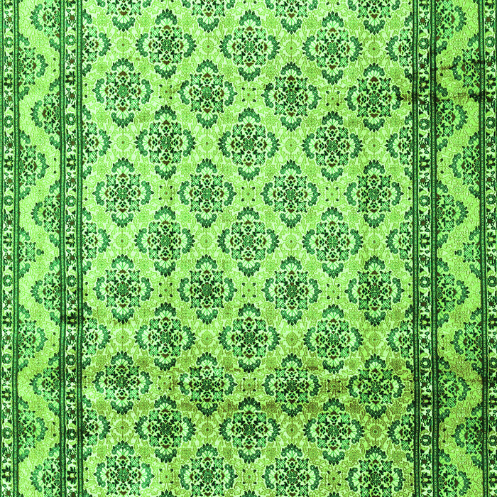Serging Thickness of Machine Washable Persian Green Traditional Area Rugs, wshtr1253grn
