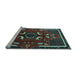 Sideview of Machine Washable Persian Light Blue Traditional Rug, wshtr1254lblu