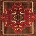 Round Machine Washable Persian Orange Traditional Area Rugs, wshtr1254org