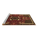 Sideview of Machine Washable Persian Brown Traditional Rug, wshtr1254brn