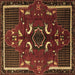 Square Machine Washable Persian Brown Traditional Rug, wshtr1254brn