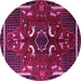Round Persian Pink Traditional Rug, tr1254pnk
