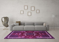 Machine Washable Persian Purple Traditional Rug, wshtr1254pur