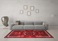 Machine Washable Persian Red Traditional Rug, wshtr1254red