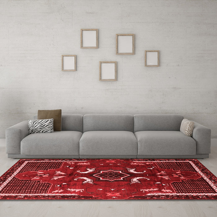 Traditional Red Washable Rugs