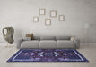 Machine Washable Persian Blue Traditional Rug in a Living Room, wshtr1254blu