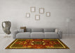 Machine Washable Persian Yellow Traditional Rug in a Living Room, wshtr1254yw