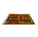 Sideview of Machine Washable Persian Yellow Traditional Rug, wshtr1254yw