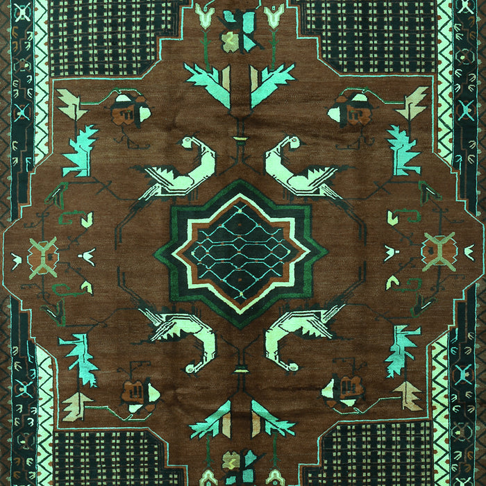 Machine Washable Persian Turquoise Traditional Area Rugs, wshtr1254turq