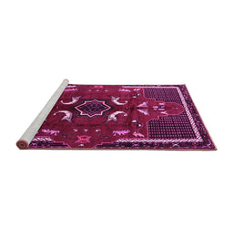 Sideview of Machine Washable Persian Pink Traditional Rug, wshtr1254pnk
