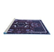 Sideview of Machine Washable Persian Blue Traditional Rug, wshtr1254blu