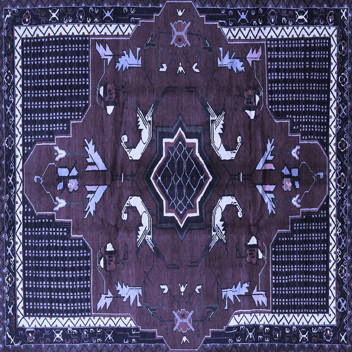 Square Persian Blue Traditional Rug, tr1254blu
