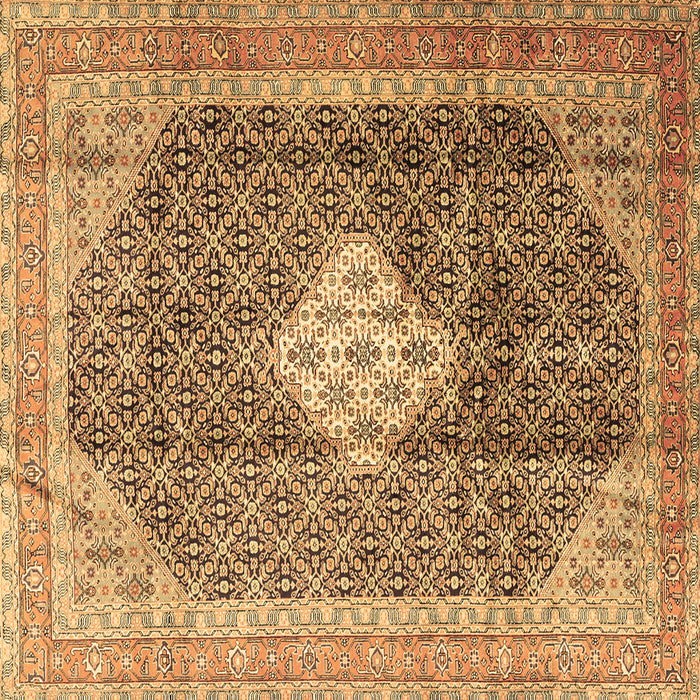 Square Machine Washable Medallion Brown Traditional Rug, wshtr1255brn