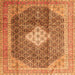 Serging Thickness of Medallion Orange Traditional Rug, tr1255org