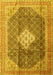 Machine Washable Medallion Yellow Traditional Rug, wshtr1255yw