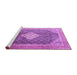 Sideview of Machine Washable Medallion Purple Traditional Area Rugs, wshtr1255pur