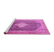 Sideview of Machine Washable Medallion Pink Traditional Rug, wshtr1255pnk