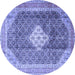 Round Medallion Blue Traditional Rug, tr1255blu