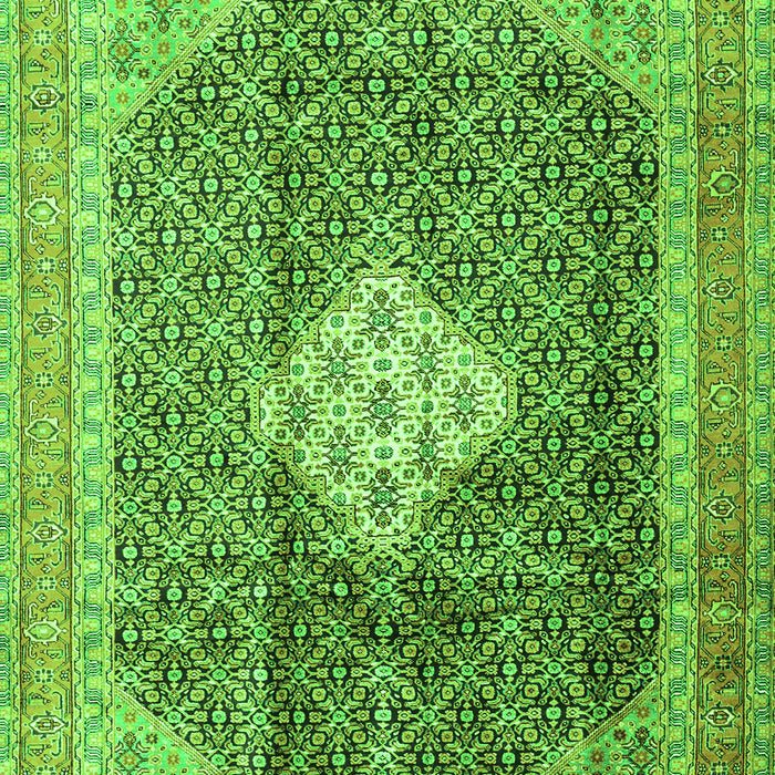 Serging Thickness of Machine Washable Medallion Green Traditional Area Rugs, wshtr1255grn