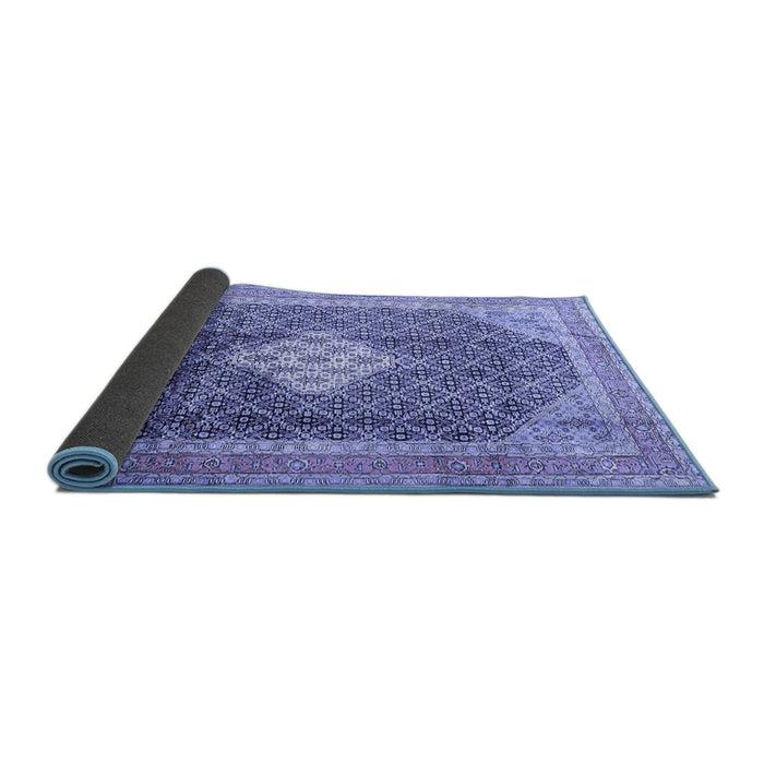 Sideview of Medallion Blue Traditional Rug, tr1255blu