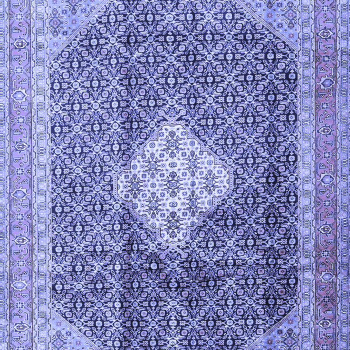 Machine Washable Medallion Blue Traditional Rug, wshtr1255blu