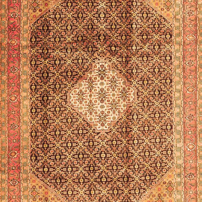 Serging Thickness of Machine Washable Medallion Orange Traditional Area Rugs, wshtr1255org