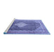 Sideview of Machine Washable Medallion Blue Traditional Rug, wshtr1255blu