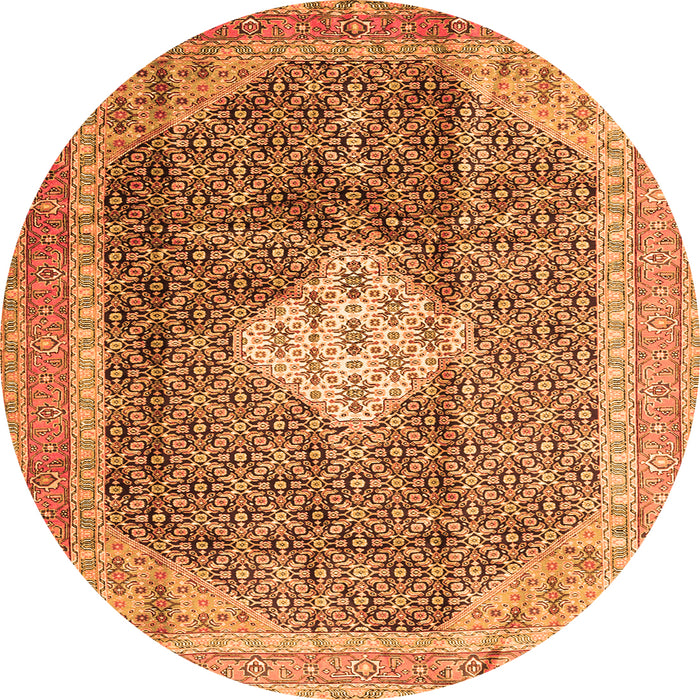 Square Medallion Orange Traditional Rug, tr1255org