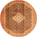 Square Medallion Orange Traditional Rug, tr1255org