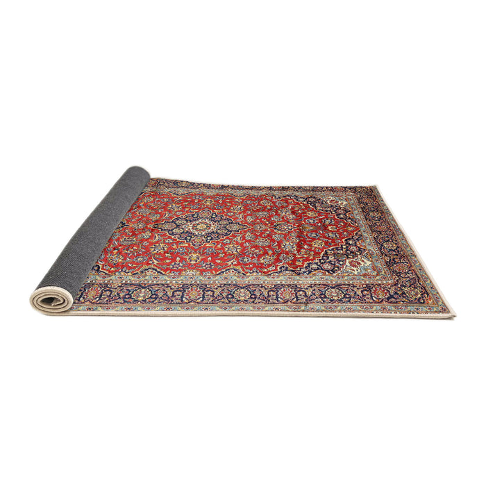 Sideview of Traditional Light French Beige Brown Medallion Rug, tr1256