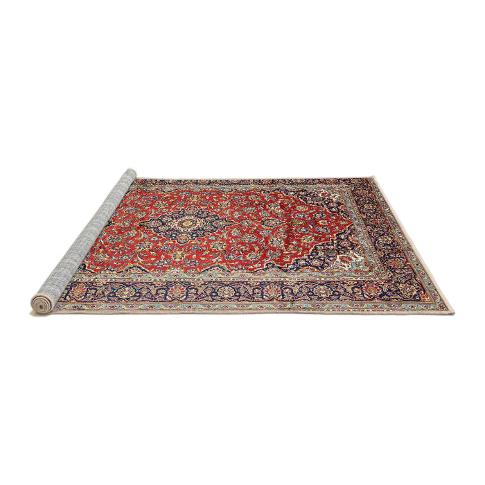 Sideview of Machine Washable Traditional Light French Beige Brown Rug, wshtr1256