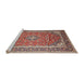 Sideview of Machine Washable Traditional Light French Beige Brown Rug, wshtr1256