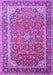 Machine Washable Medallion Purple Traditional Area Rugs, wshtr1256pur