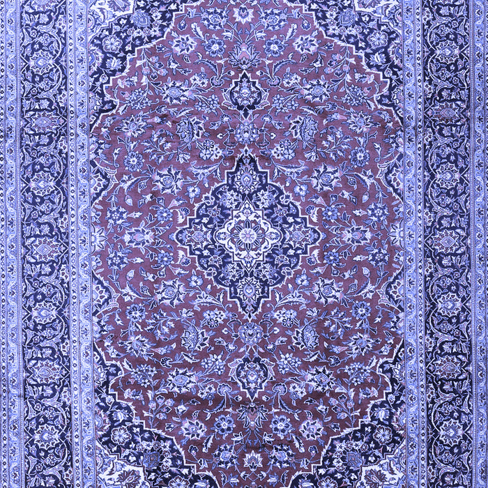 Machine Washable Medallion Blue Traditional Rug, wshtr1256blu