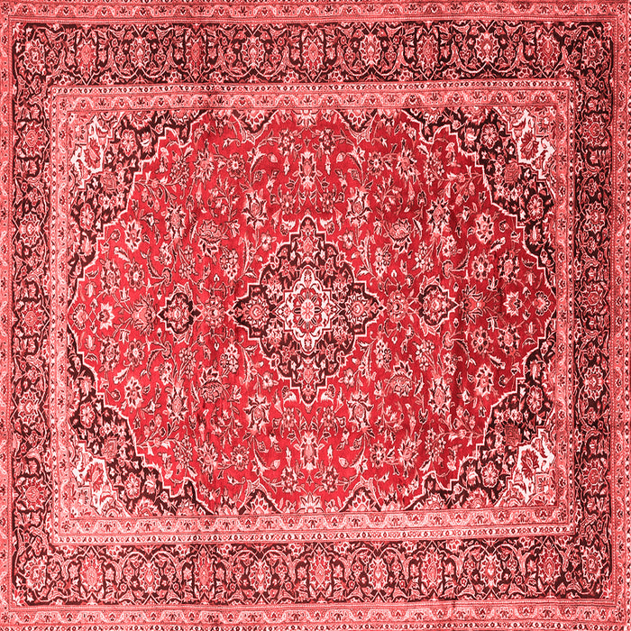 Machine Washable Medallion Red Traditional Rug, wshtr1256red