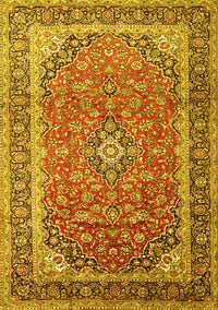 Medallion Yellow Traditional Rug, tr1256yw