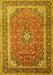 Medallion Yellow Traditional Rug, tr1256yw