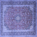 Square Medallion Blue Traditional Rug, tr1256blu