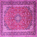 Square Medallion Pink Traditional Rug, tr1256pnk