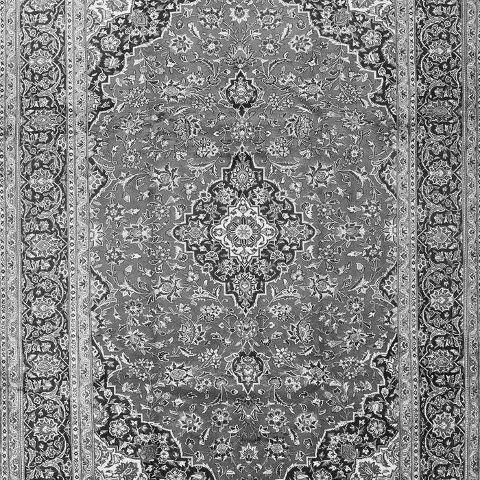 Serging Thickness of Machine Washable Medallion Gray Traditional Rug, wshtr1256gry