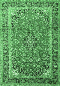 Medallion Emerald Green Traditional Rug, tr1256emgrn