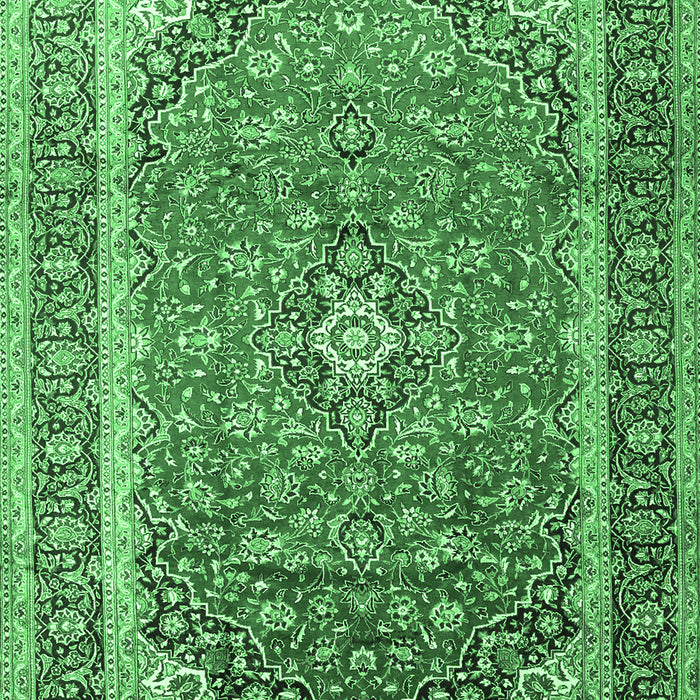 Medallion Emerald Green Traditional Rug, tr1256emgrn