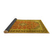 Sideview of Medallion Yellow Traditional Rug, tr1256yw