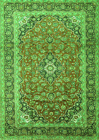 Medallion Green Traditional Rug, tr1256grn