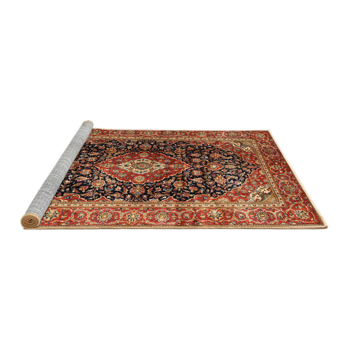 Sideview of Machine Washable Traditional Tomato Red Rug, wshtr1257